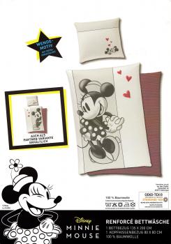 Partner Bettwäsche - 1x Mickey + 1x Minnie Mouse - 135 x 200 cm - Baumwolle